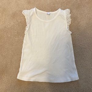 Gap white t shirt with eyelet sleeves sz 4T